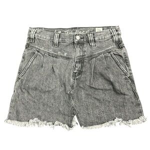 We The Free Faded Black Jean Mini Skirt Size 26 Fringe Boho Retro Free People